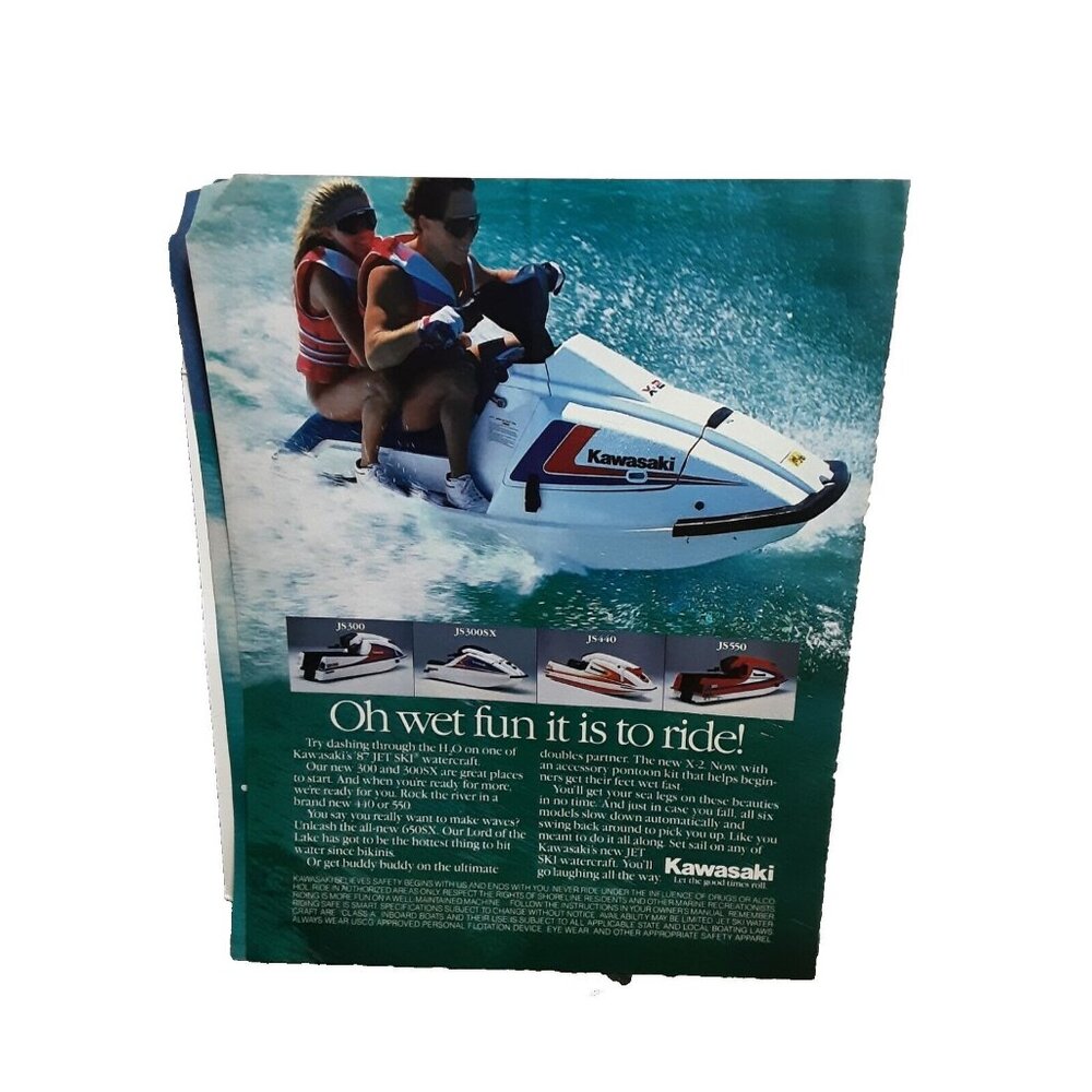 1987 Kawasaki Watercraft  Water Pistol Original Print Ad Vintage